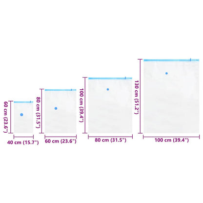 Opslagzakken 15 pcs Transparant en Blauw 130 x 100 cm