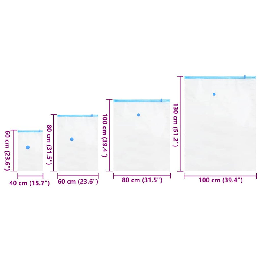 Opslagzakken 15 pcs Transparant en Blauw 130 x 100 cm