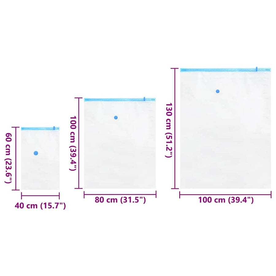 Opslagzakken 10 pcs Transparant en Blauw 130 x 100 cm