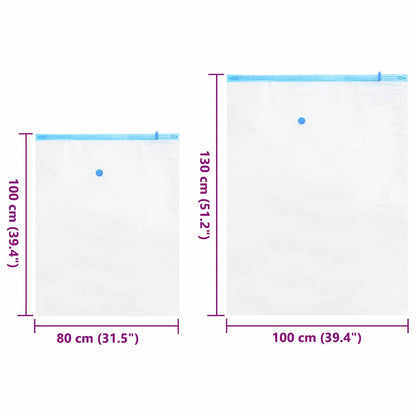 Vacuüm opbergzakken 5 pcs Transparant en blauw 130 x 100 cm