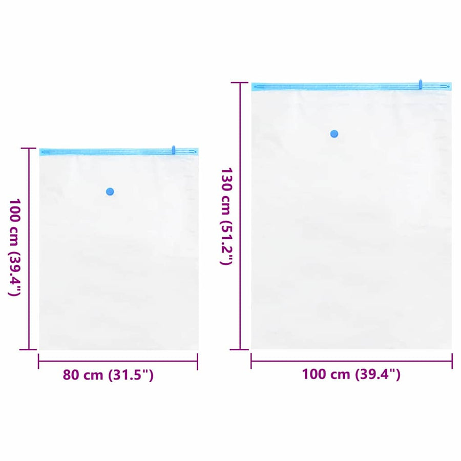 Vacuüm opbergzakken 5 pcs Transparant en blauw 130 x 100 cm