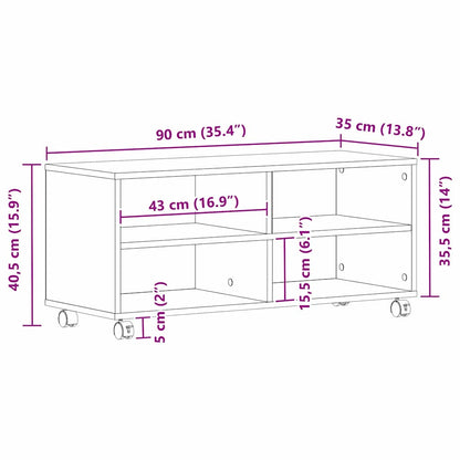 TV-kast Bruin 90 x 35 x 40,5 cm Bewerkt hout