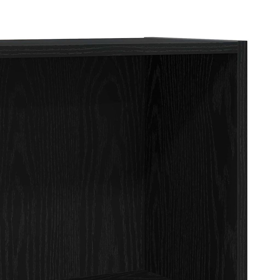 Boekenkast Zwart Eiken 60 x 24 x 76 cm Bewerkt hout