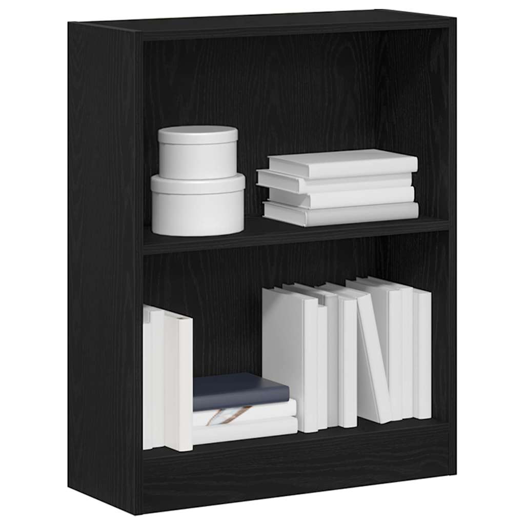 Boekenkast Zwart Eiken 60 x 24 x 76 cm Bewerkt hout