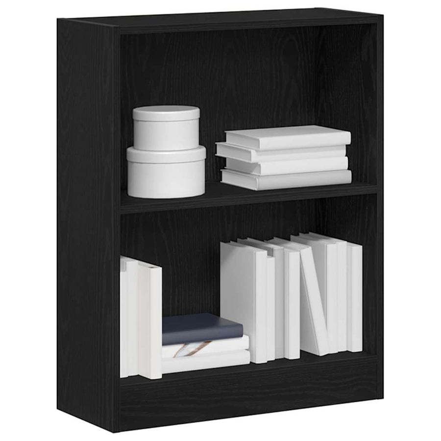 Boekenkast Zwart Eiken 60 x 24 x 76 cm Bewerkt hout