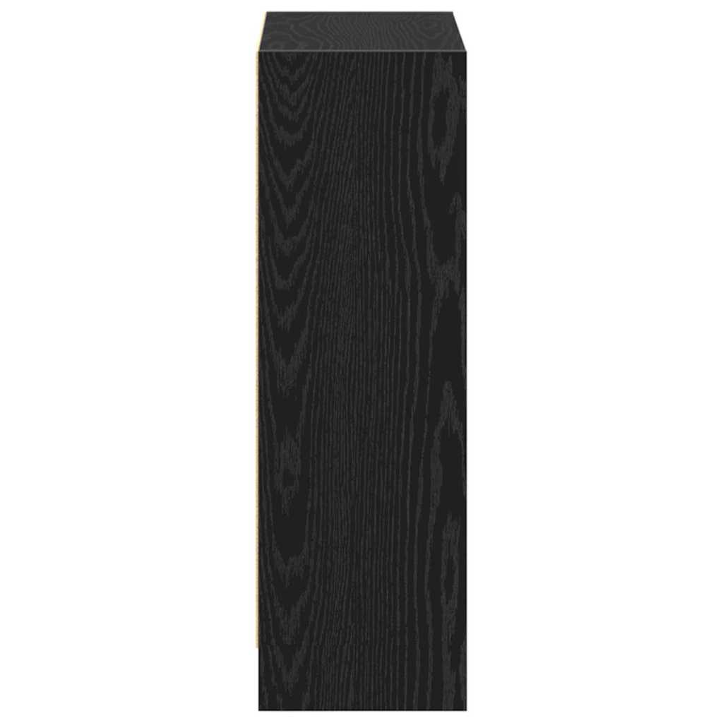 Boekenkast Zwart Eiken 60 x 24 x 76 cm Bewerkt hout