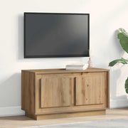 Tv-kast 80x35x45 cm bewerkt hout artisanaal eikenkleurig