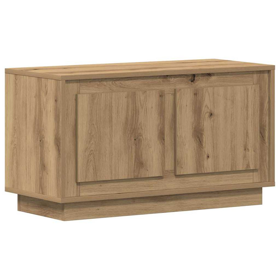 TV-kast artisanaal eikenkleurig 80 x 35 x 45 cm Bewerkt hout