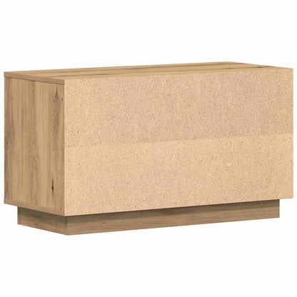 TV-kast artisanaal eikenkleurig 80 x 35 x 45 cm Bewerkt hout