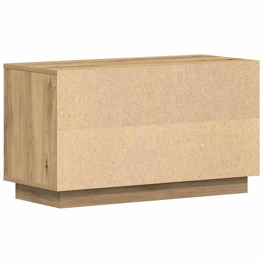 TV-kast artisanaal eikenkleurig 80 x 35 x 45 cm Bewerkt hout