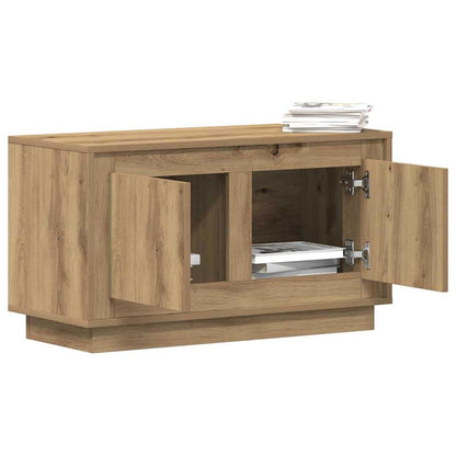 TV-kast artisanaal eikenkleurig 80 x 35 x 45 cm Bewerkt hout