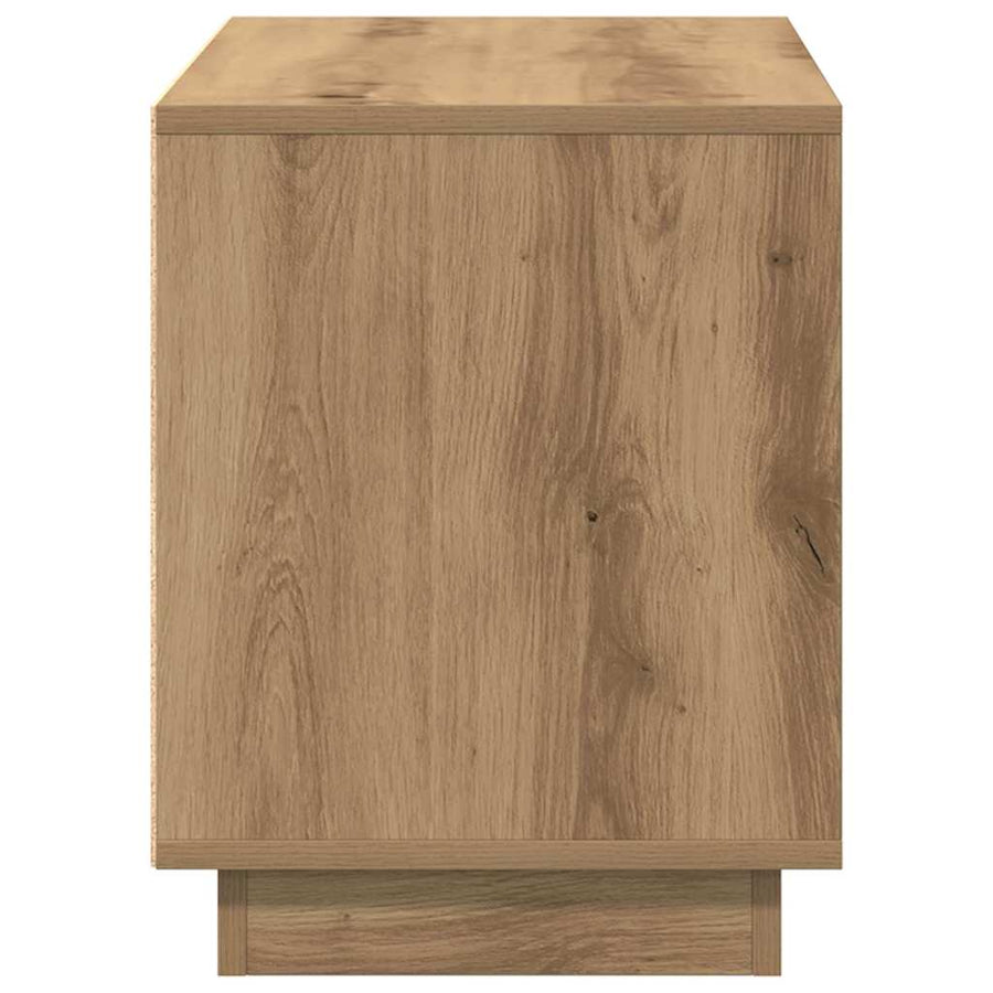 TV-kast artisanaal eikenkleurig 80 x 35 x 45 cm Bewerkt hout