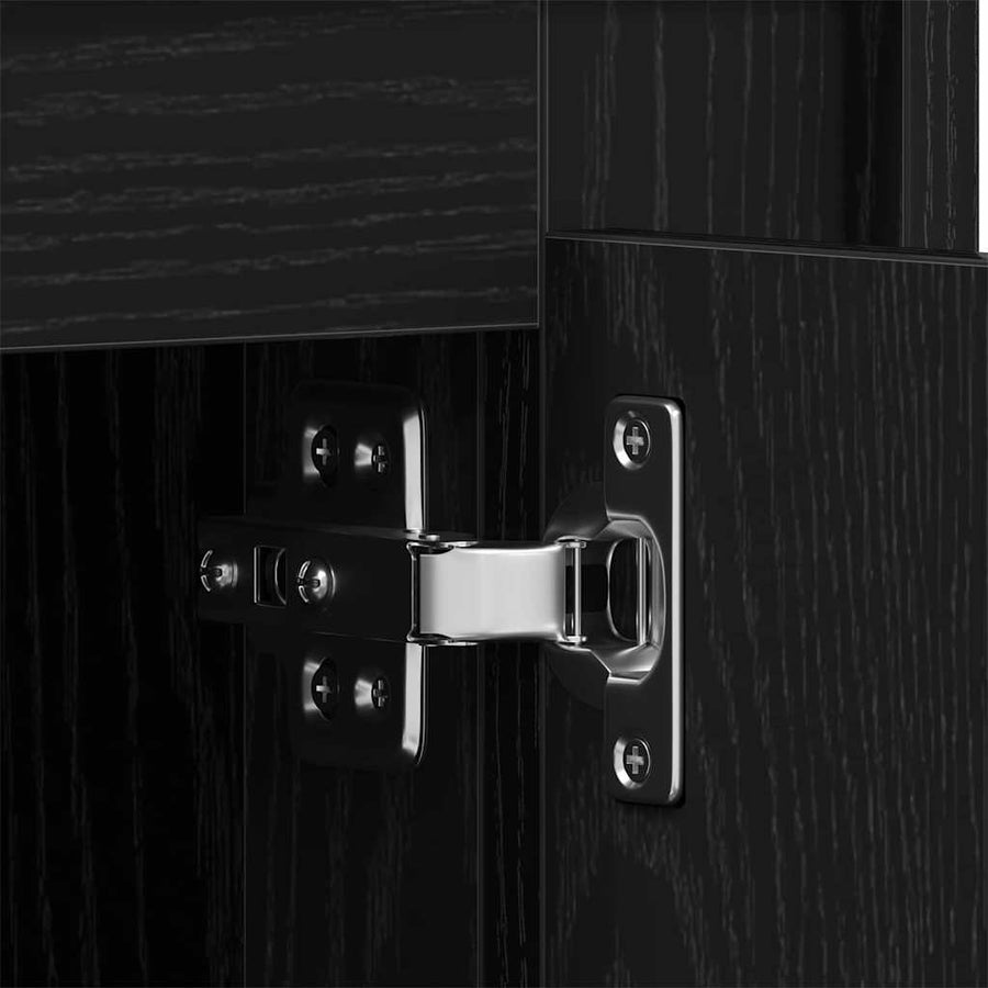TV-kast Zwart eiken 80 x 35 x 45 cm Bewerkt hout