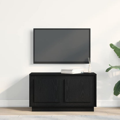 TV-kast Zwart eiken 80 x 35 x 45 cm Bewerkt hout