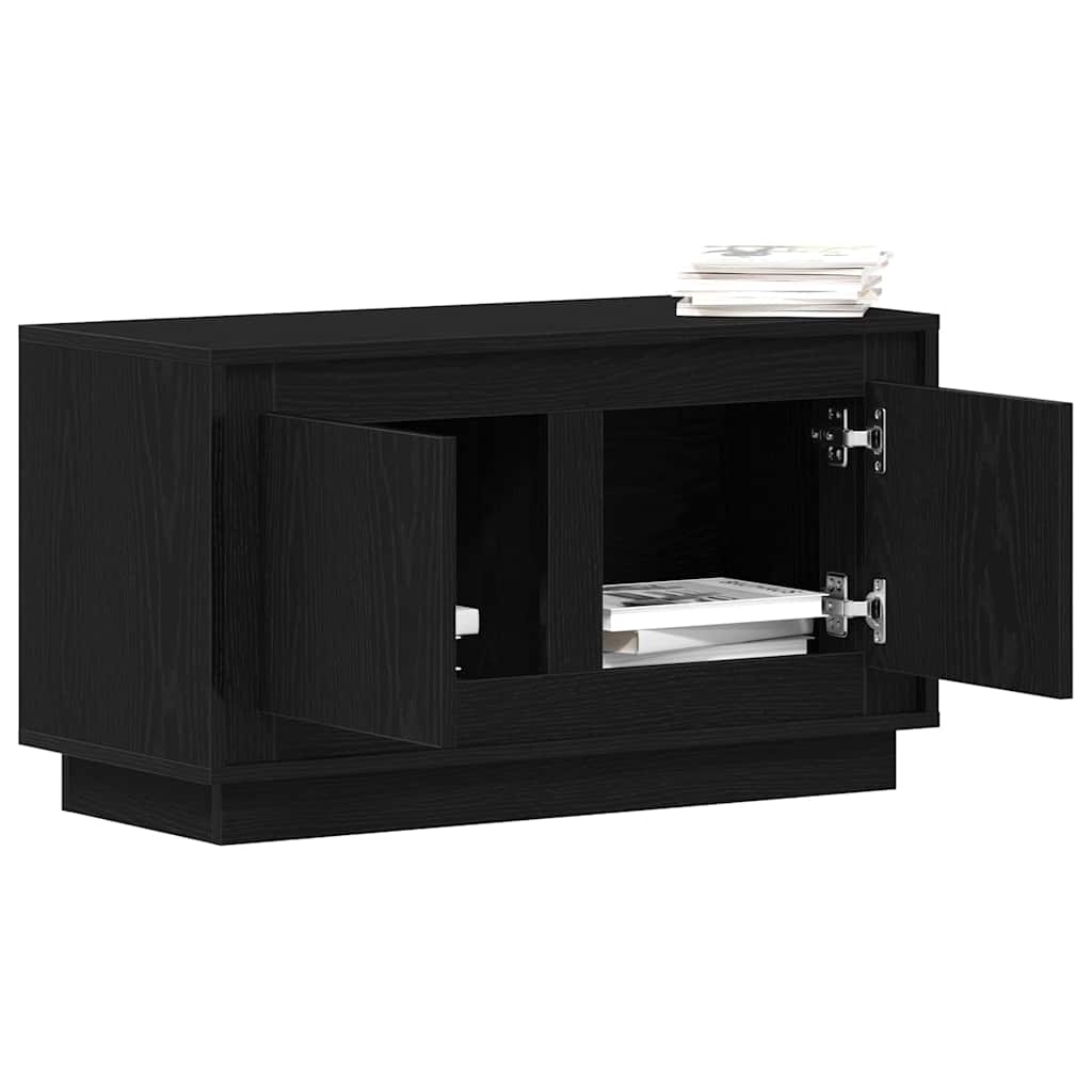 TV-kast Zwart eiken 80 x 35 x 45 cm Bewerkt hout