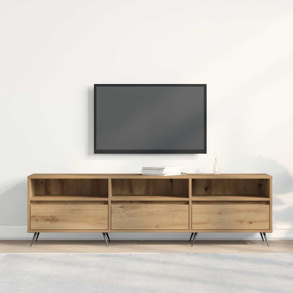 Tv-Kast 150 X 30 X 44,5 Cm Bewerkt Hout artisanaal eikenkleurig
