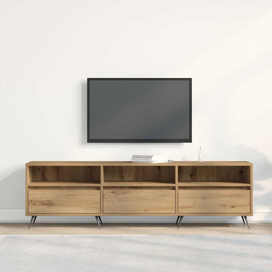 Tv-Kast 150 X 30 X 44,5 Cm Bewerkt Hout artisanaal eikenkleurig