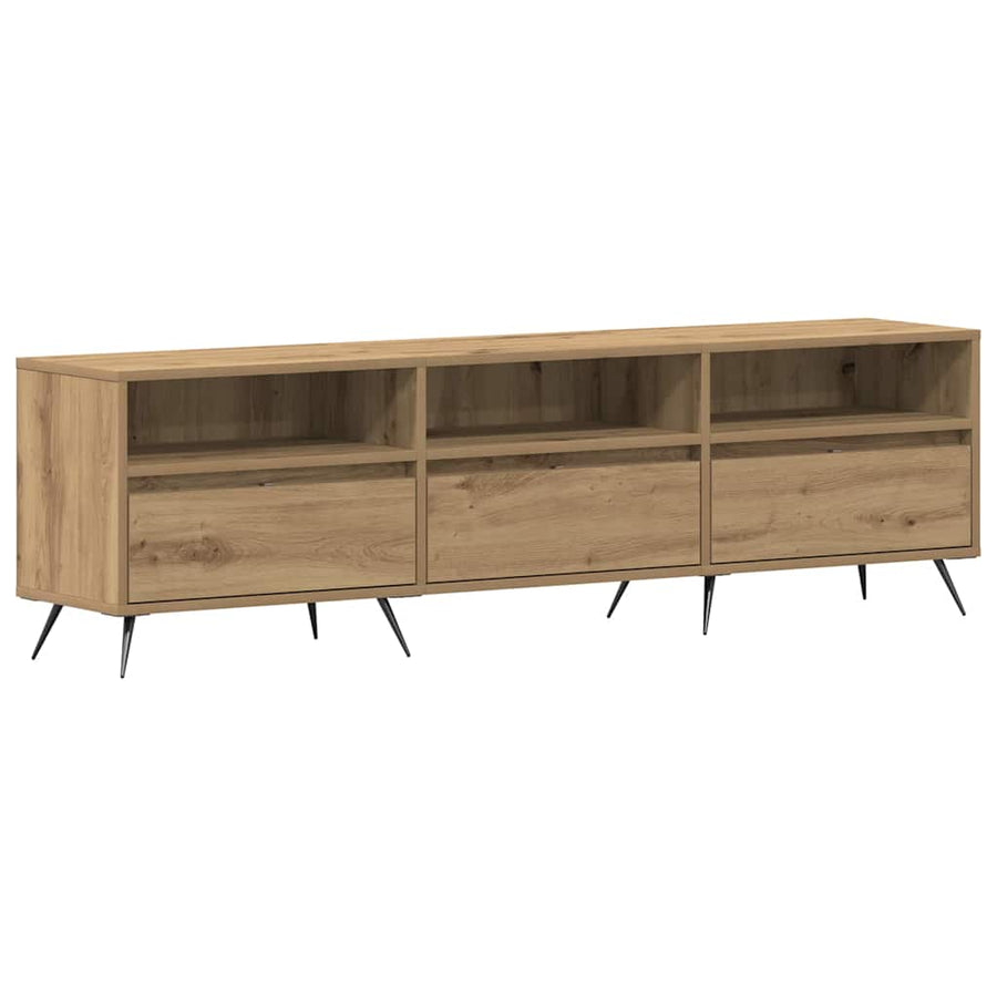 Tv-Kast 150 X 30 X 44,5 Cm Bewerkt Hout artisanaal eikenkleurig
