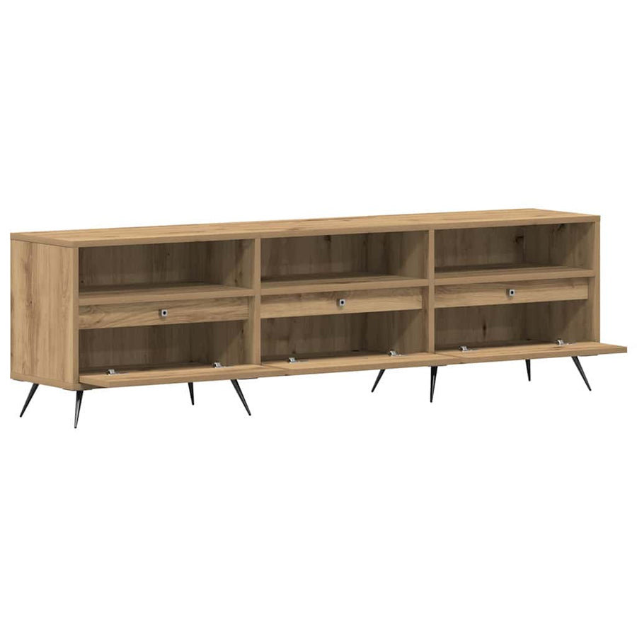 Tv-Kast 150 X 30 X 44,5 Cm Bewerkt Hout artisanaal eikenkleurig