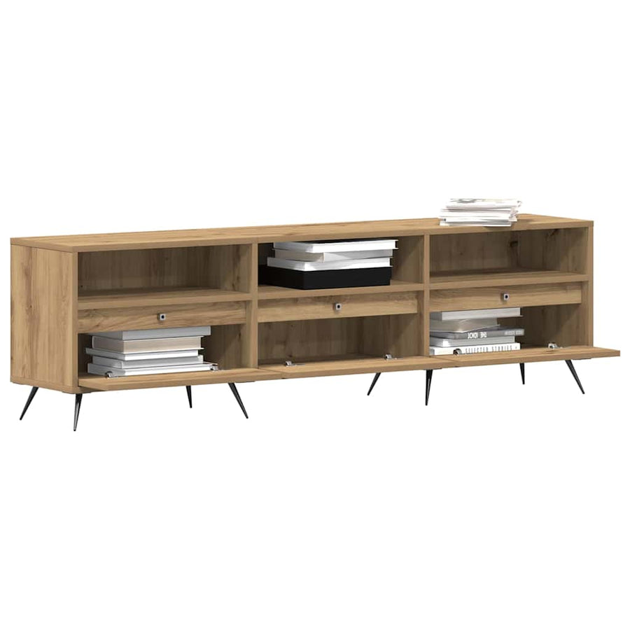 Tv-Kast 150 X 30 X 44,5 Cm Bewerkt Hout artisanaal eikenkleurig