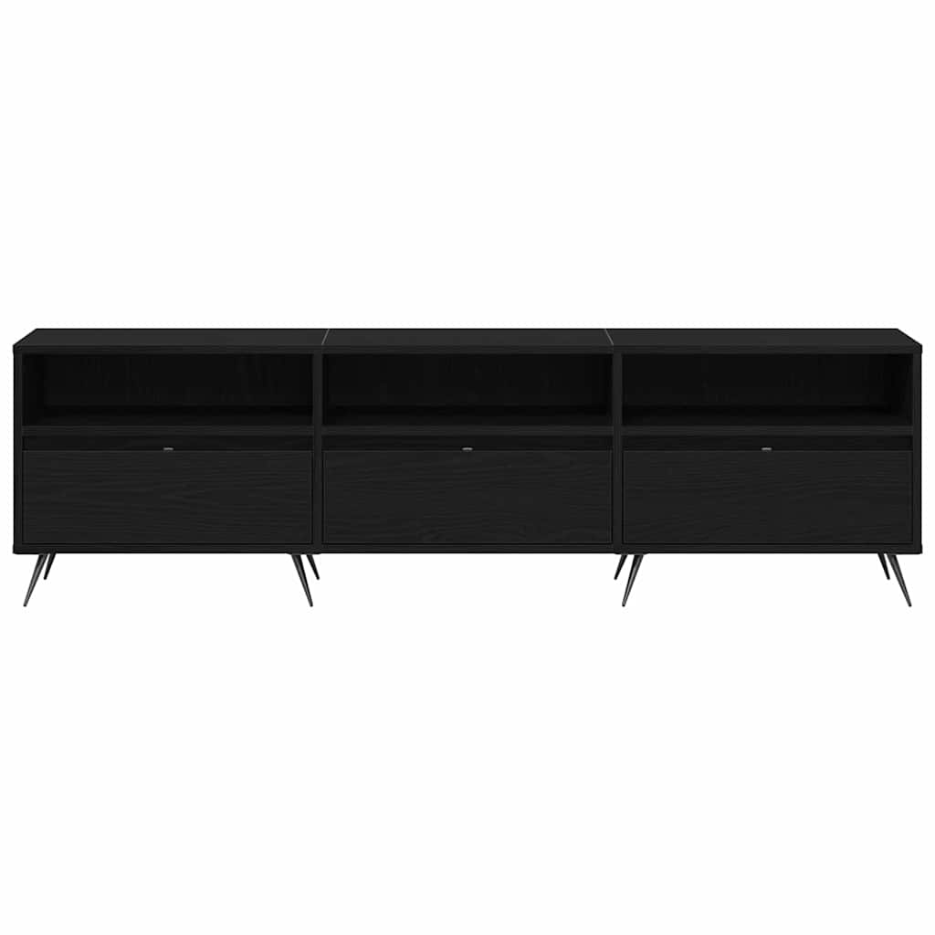 TV-kast Zwart eiken 150 x 30 x 44,5 cm Bewerkt hout