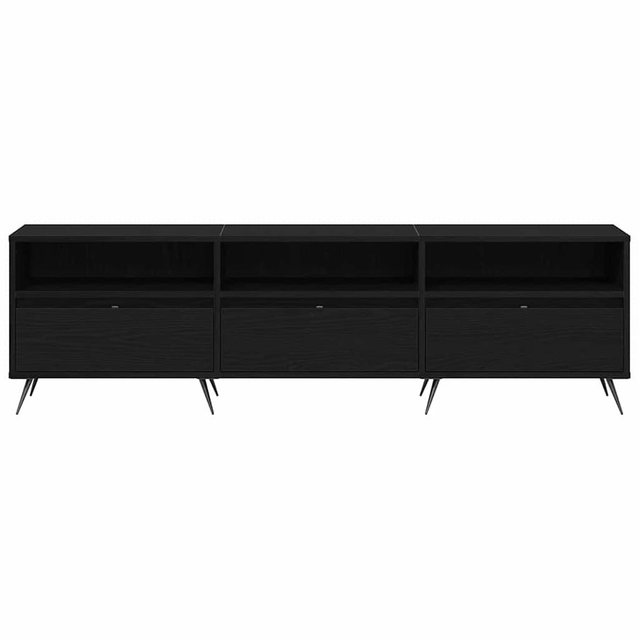 TV-kast Zwart eiken 150 x 30 x 44,5 cm Bewerkt hout