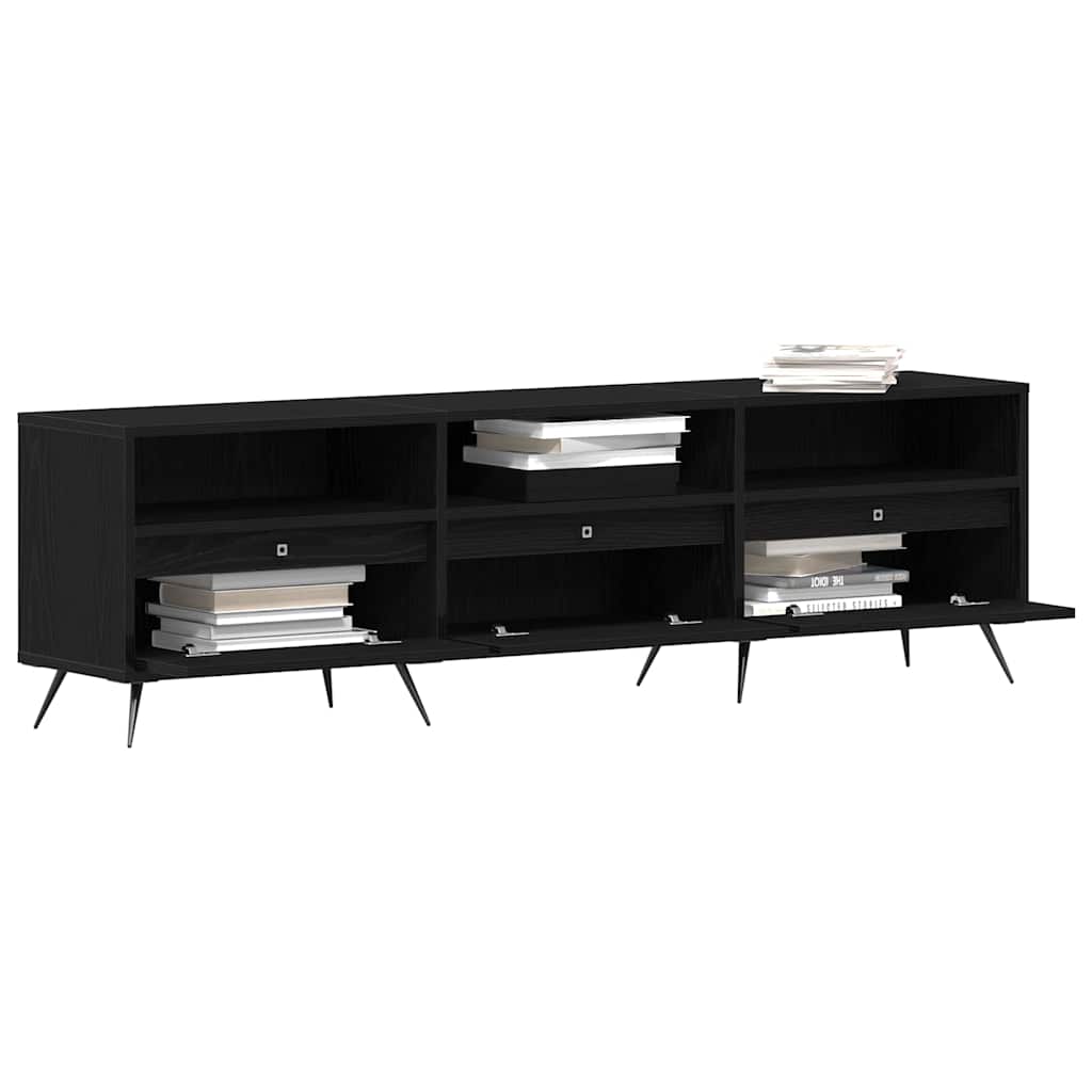 TV-kast Zwart eiken 150 x 30 x 44,5 cm Bewerkt hout