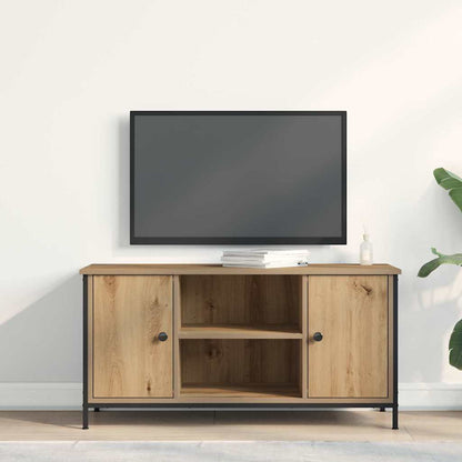 Tv-Kast 100 X 40 X 50 Cm Bewerkt Hout artisanaal eikenkleurig