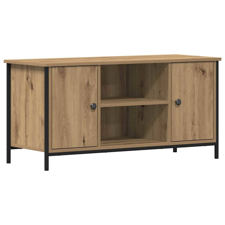 Tv-Kast 100 X 40 X 50 Cm Bewerkt Hout artisanaal eikenkleurig