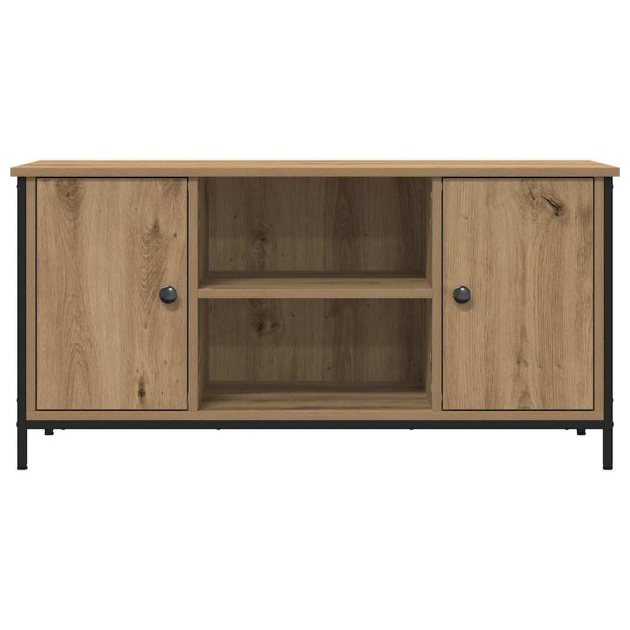 Tv-Kast 100 X 40 X 50 Cm Bewerkt Hout artisanaal eikenkleurig