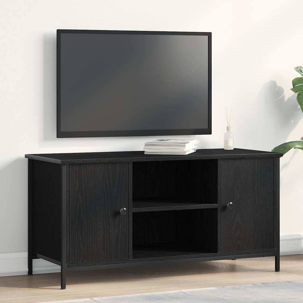 TV-kast Zwart eiken 100 x 40 x 50 cm Bewerkt hout