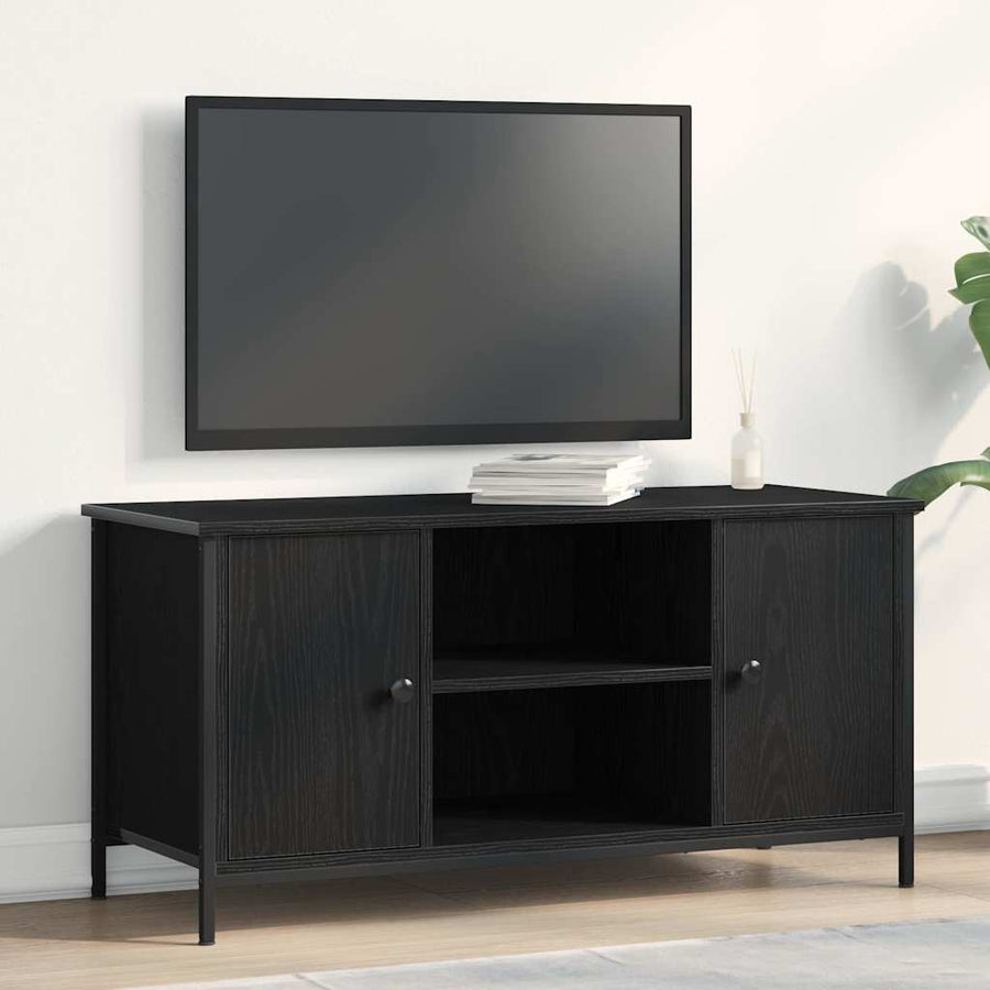 TV-kast Zwart eiken 100 x 40 x 50 cm Bewerkt hout
