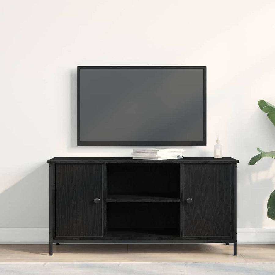 TV-kast Zwart eiken 100 x 40 x 50 cm Bewerkt hout