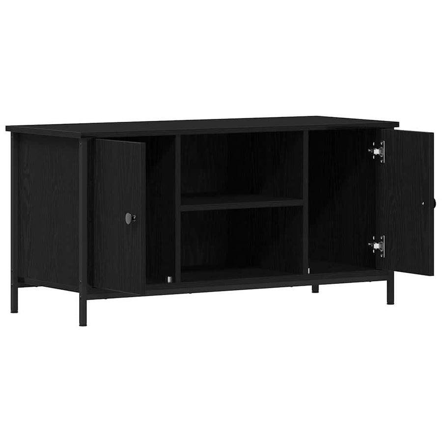 TV-kast Zwart eiken 100 x 40 x 50 cm Bewerkt hout