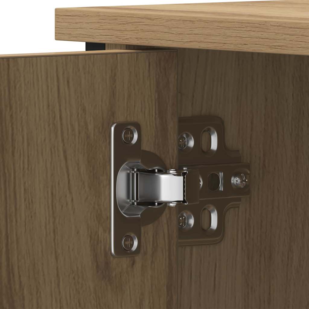TV-kast artisanaal eikenkleurig 80 x 40 x 50 cm Bewerkt hout