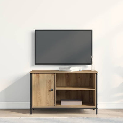 TV-kast artisanaal eikenkleurig 80 x 40 x 50 cm Bewerkt hout