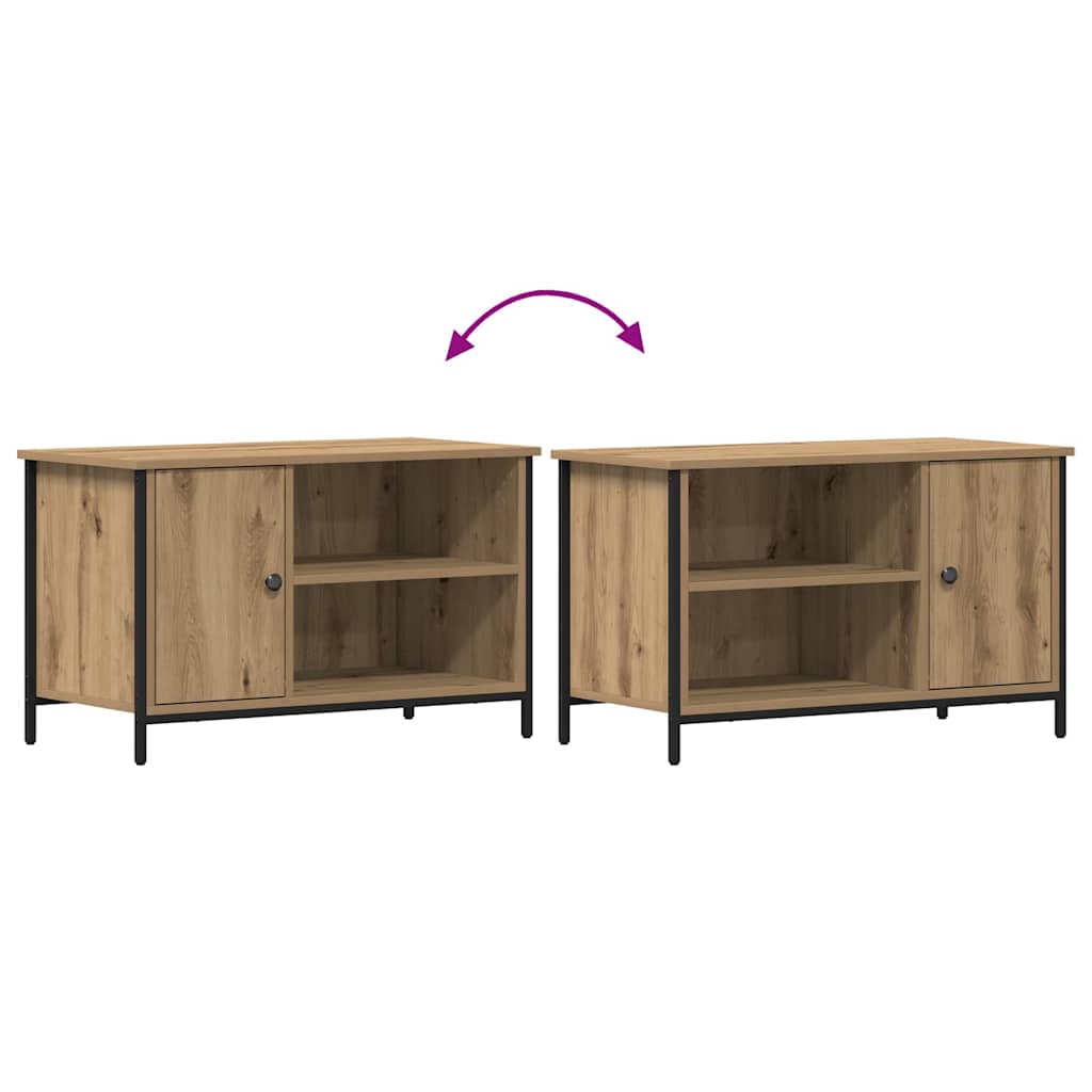 TV-kast artisanaal eikenkleurig 80 x 40 x 50 cm Bewerkt hout