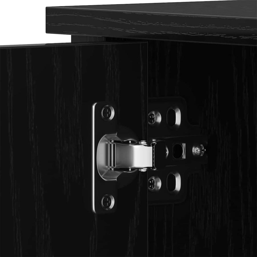 TV-kast Zwart eiken 80 x 40 x 50 cm Bewerkt hout