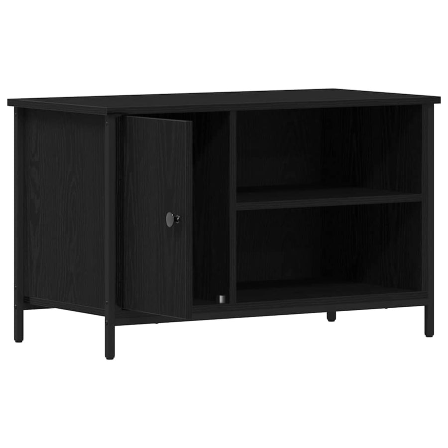 TV-kast Zwart eiken 80 x 40 x 50 cm Bewerkt hout