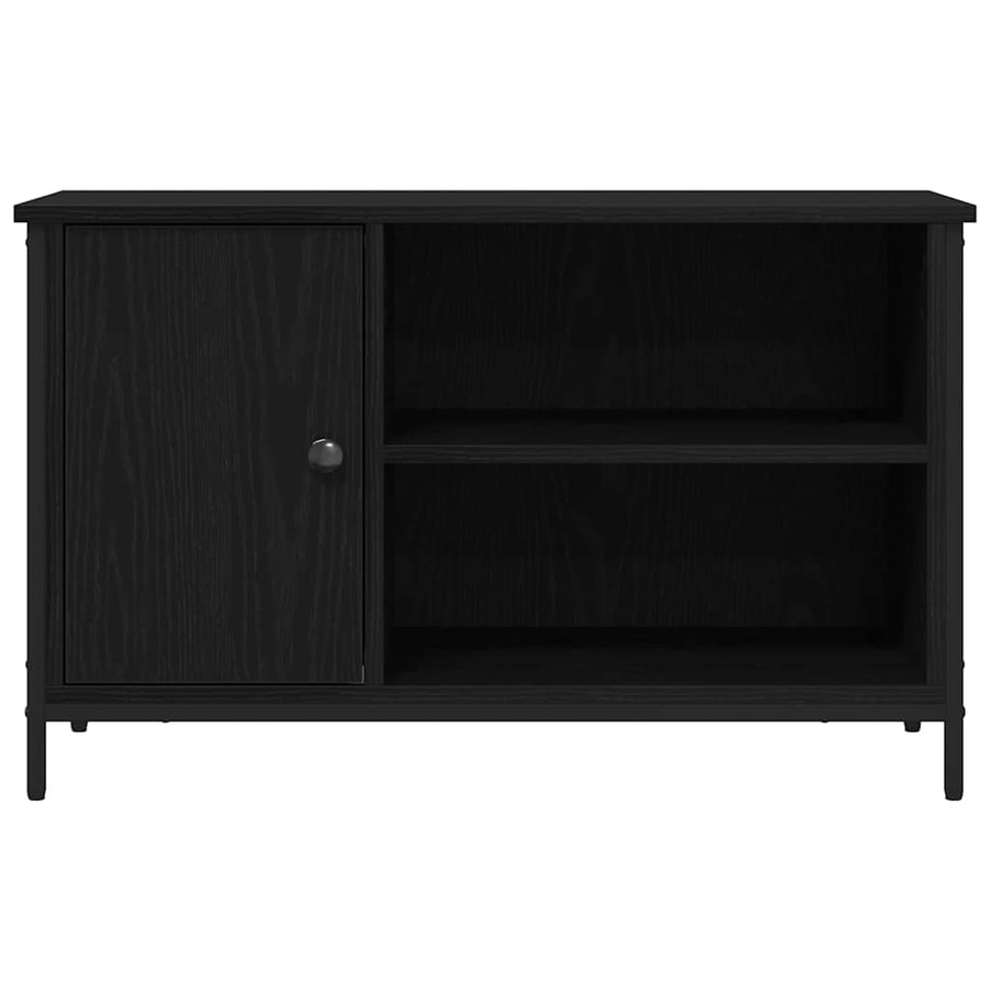 TV-kast Zwart eiken 80 x 40 x 50 cm Bewerkt hout
