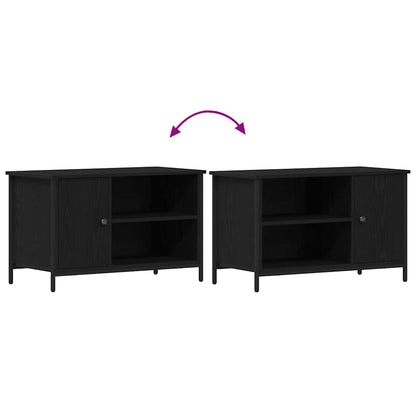 TV-kast Zwart eiken 80 x 40 x 50 cm Bewerkt hout