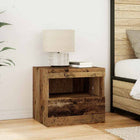 Nachtkastje oud hout 50x40x45 cm met lade