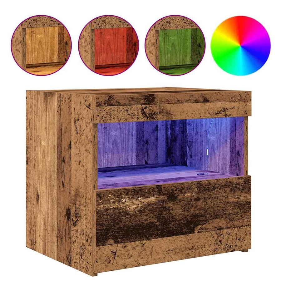 Nachtkastje met lade Oudhout 50 x 40 x 45 cm Bewerkt hout
