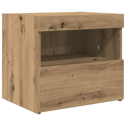 Nachtkastje met lade Artisan Eiken 50 x 40 x 45 cm Bewerkt hout