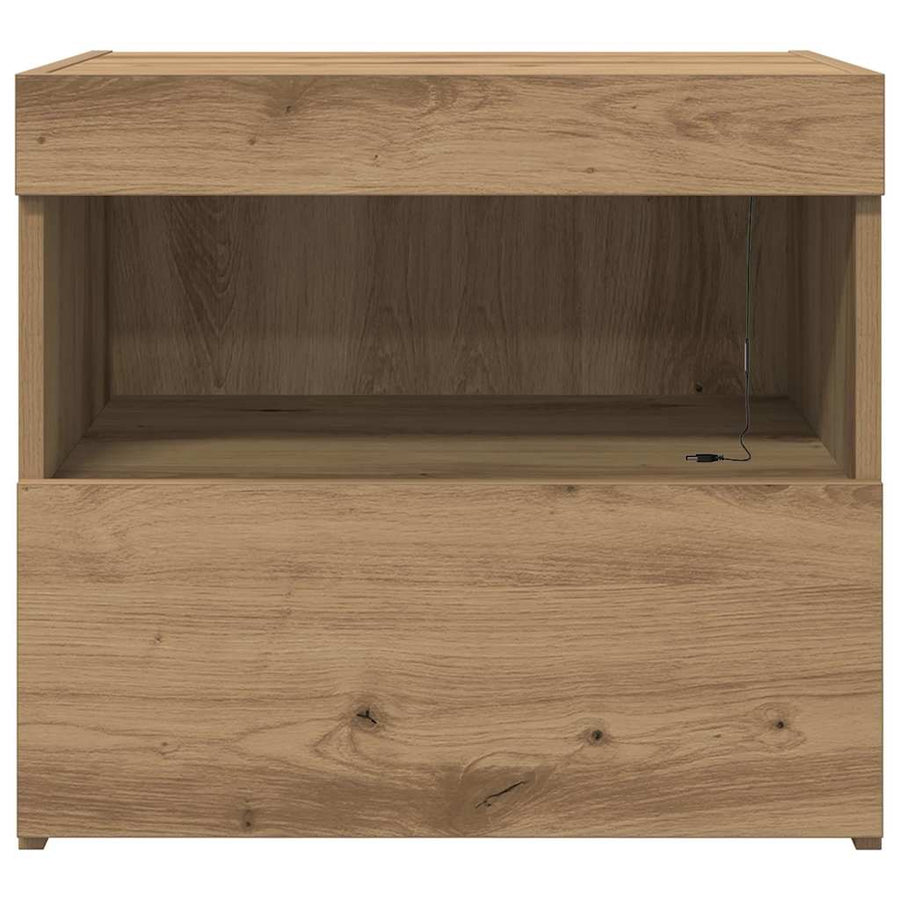 Nachtkastje met lade Artisan Eiken 50 x 40 x 45 cm Bewerkt hout