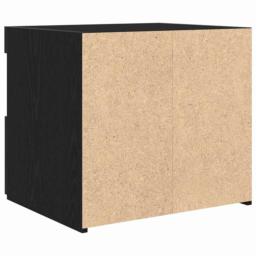 Nachtkastje met lade Zwart Eiken 50 x 40 x 45 cm Bewerkt hout