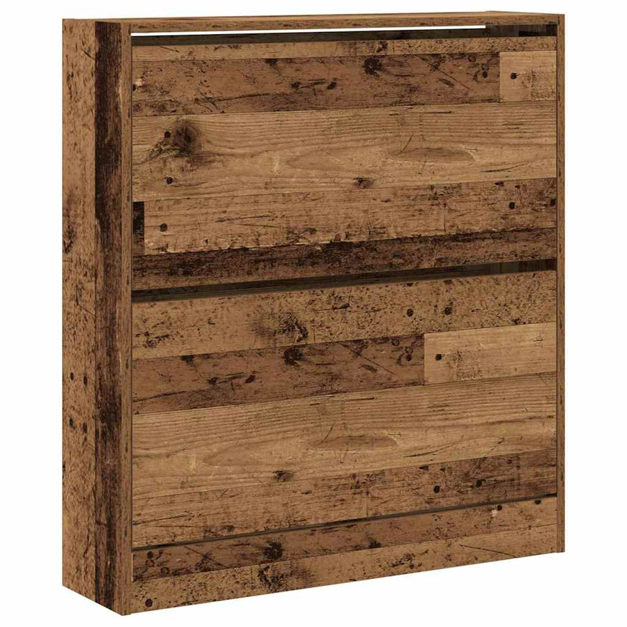 Schoenenkast met plank Oudhout 80 x 21 x 87,5 cm Bewerkt hout