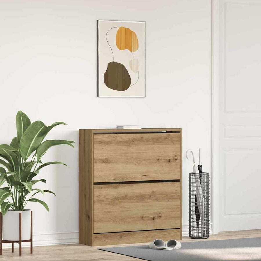 Schoenenkast Gerookt eiken 80 x 21 x 87,5 cm Bewerkt hout