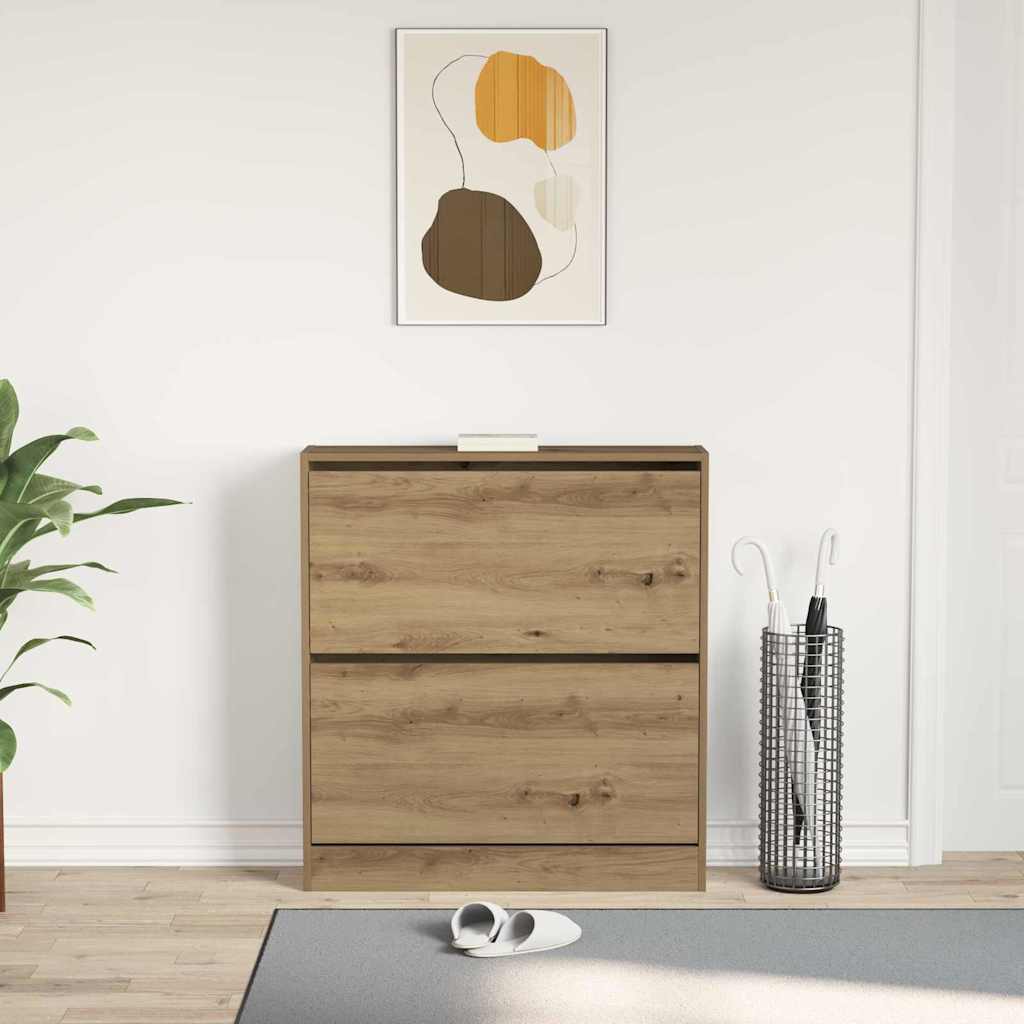 Schoenenkast Gerookt eiken 80 x 21 x 87,5 cm Bewerkt hout