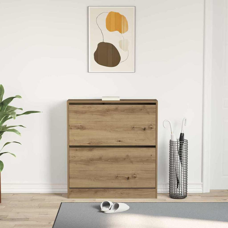 Schoenenkast Gerookt eiken 80 x 21 x 87,5 cm Bewerkt hout